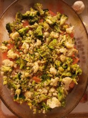 Lax med blomkål och broccoli